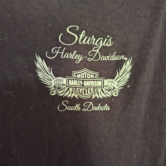 Harley-Davidson Women's Graphic T-shirt Skull, Wings & Roses Biker Motorcycle L - Picture 10 of 12